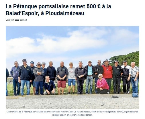 Merci à la pétanque Portsallaise